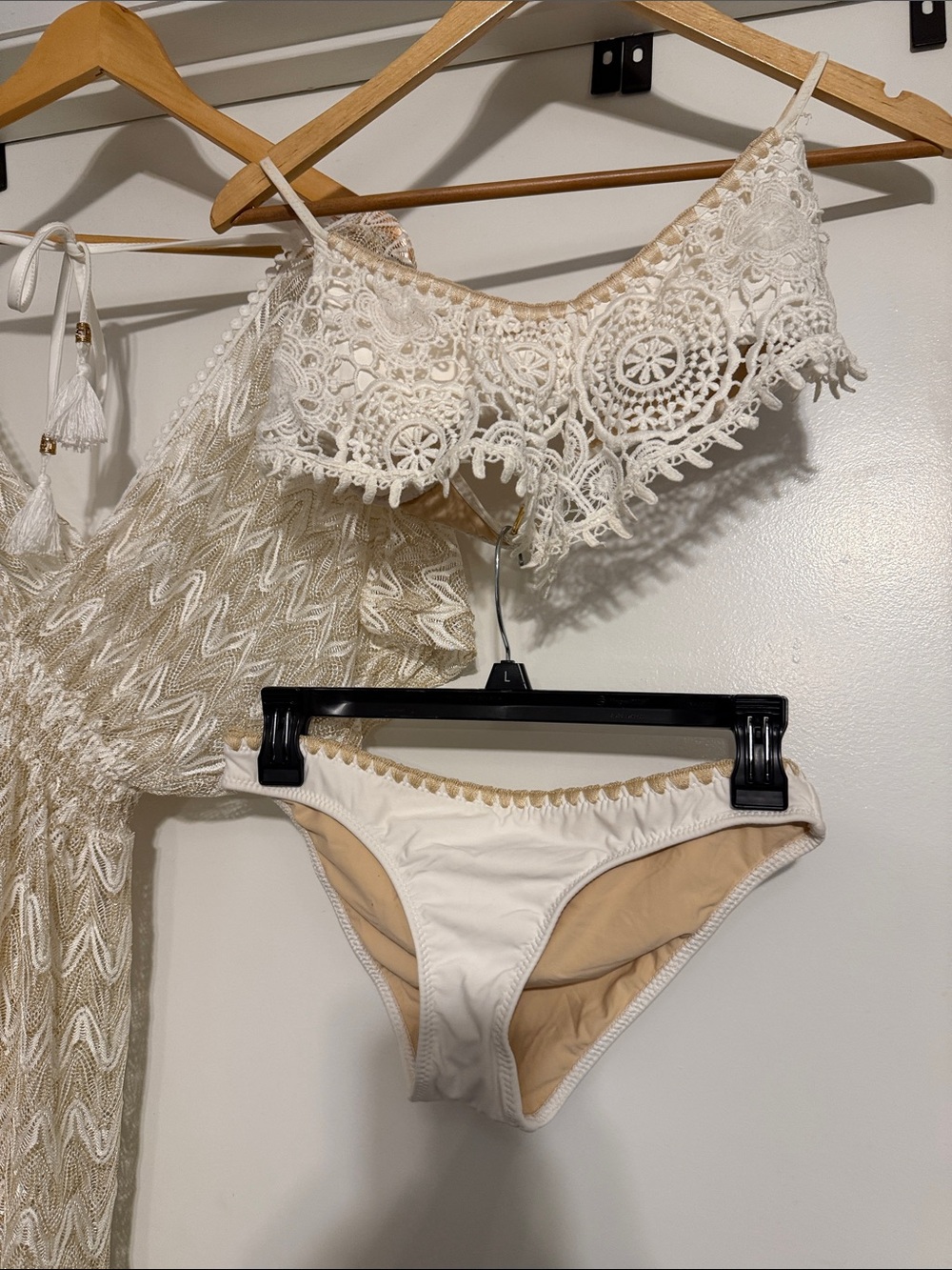 Ale by Alessandra Women’s Crochet Trim Bikini Set in Ivory